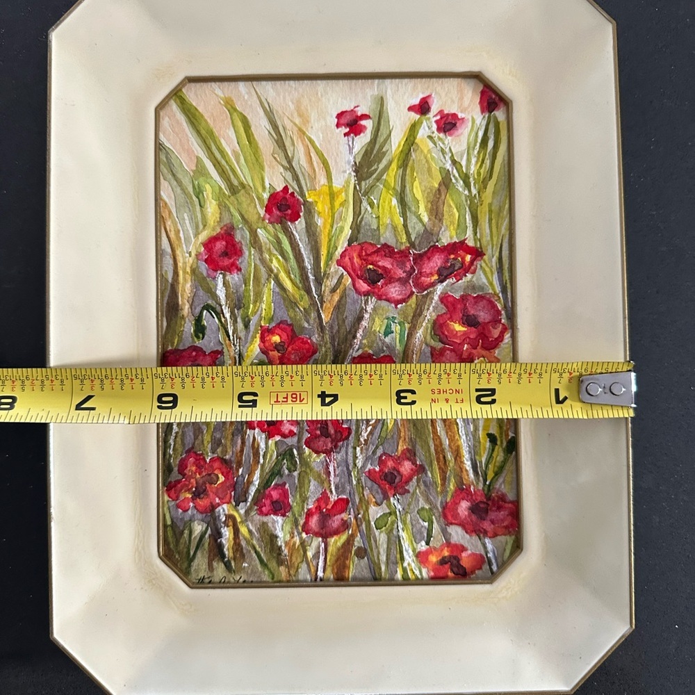 Vintage Original Floral Watercolor Painting - Picture 3 of 3